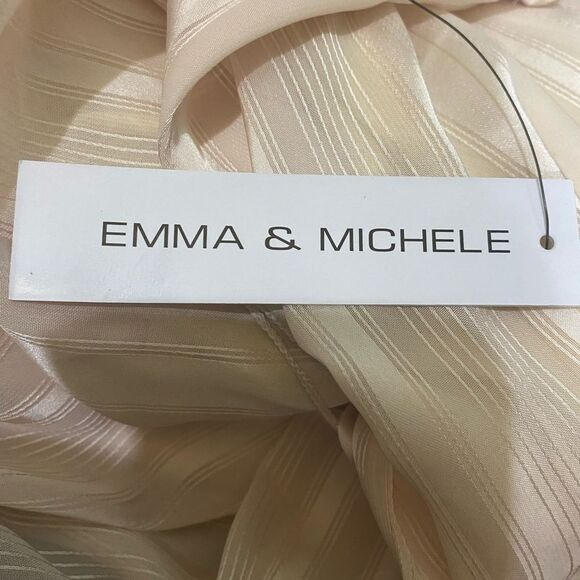 NWT Ethereal Shimmering Champagne Sheer Chiffon Tiered Maxi Dress Cottage Fairy - Picture 15 of 15